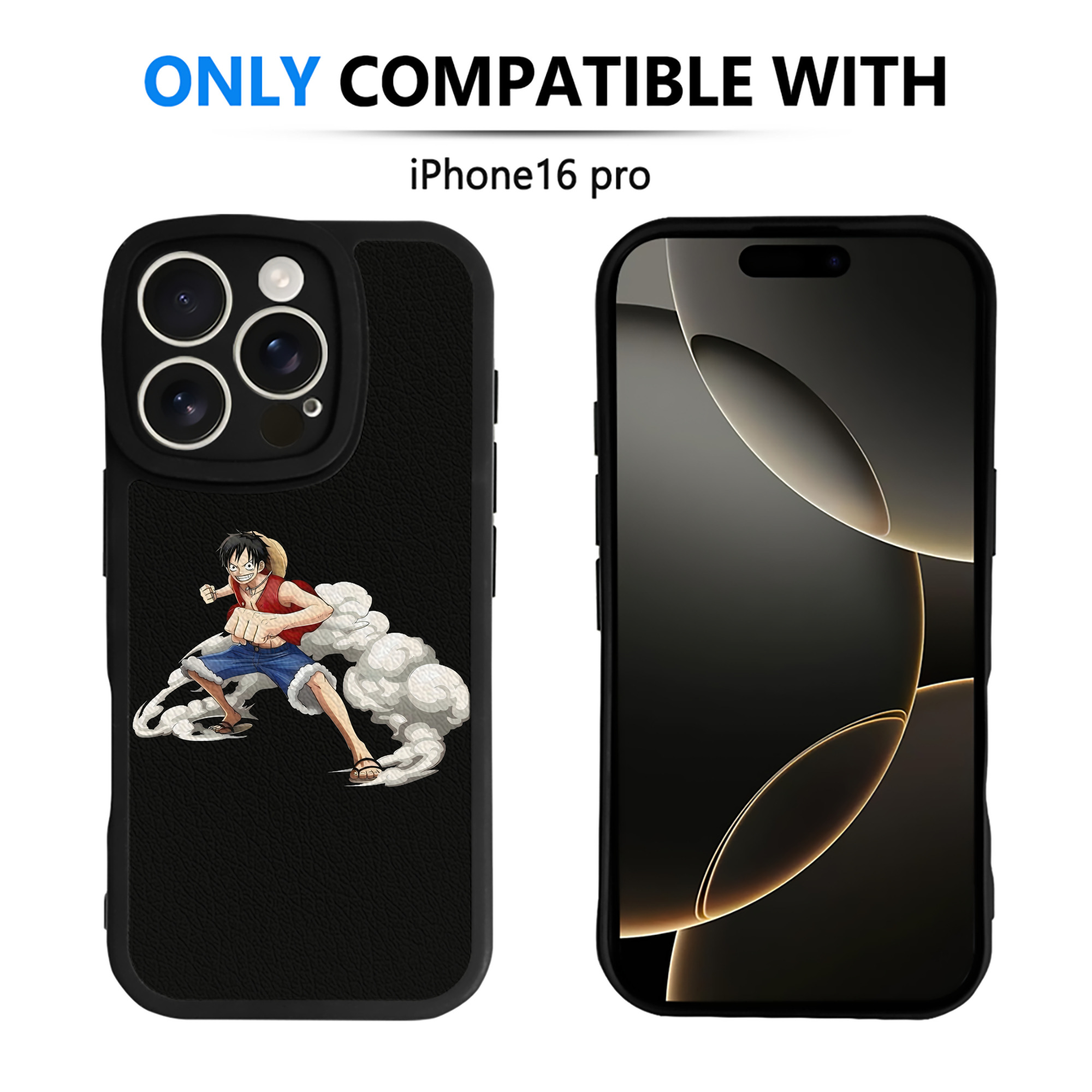 （画像用） ワンピース モンキー・D・ルフィ ONE PIECE Monkey D. Luffy 【iPhone 16シリーズ対応】シリコンスマホケース（レザー調） 材質：シリコン